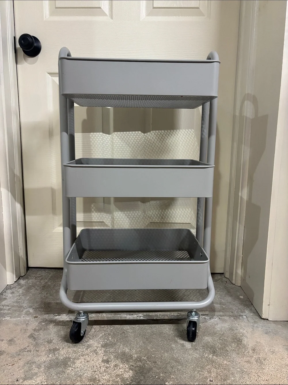 Gray Mesh Cart- Three Tiers ( will come in a package of apart)